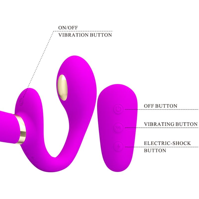Thunderbird Doppel-Umschnallvibrator mit Fernbedienung Lila