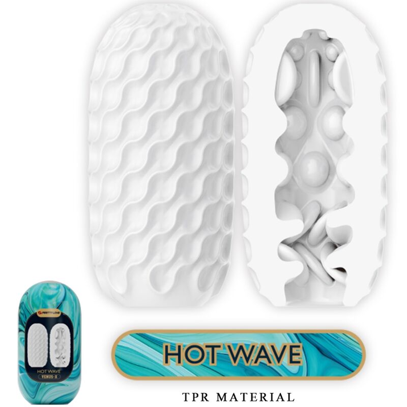 Hot Wave Männlicher Masturbator aus weißem Silikon