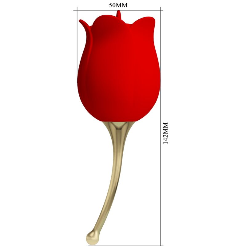 Rose Lover Pink Klitorisstimulator 12 Vibrationen Rot