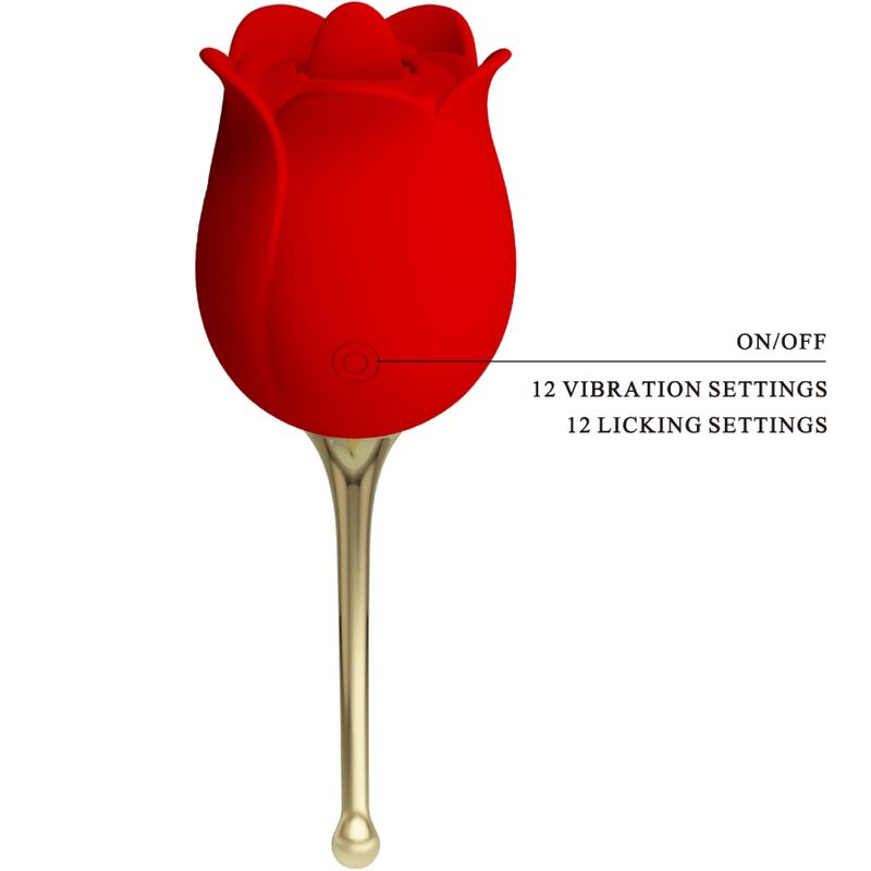 Rose Lover Pink Klitorisstimulator 12 Vibrationen Rot