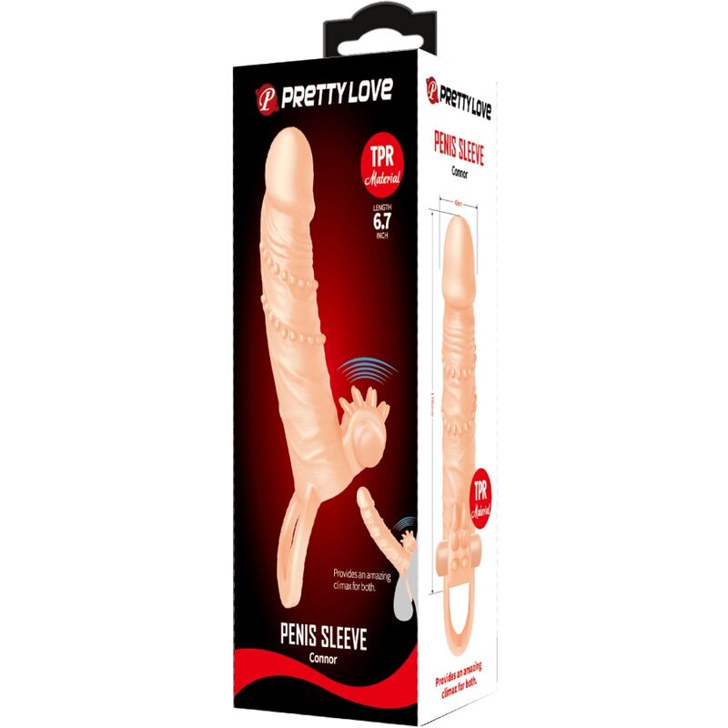 Connor Penishülle + fleischfarbener Klitorisstimulator