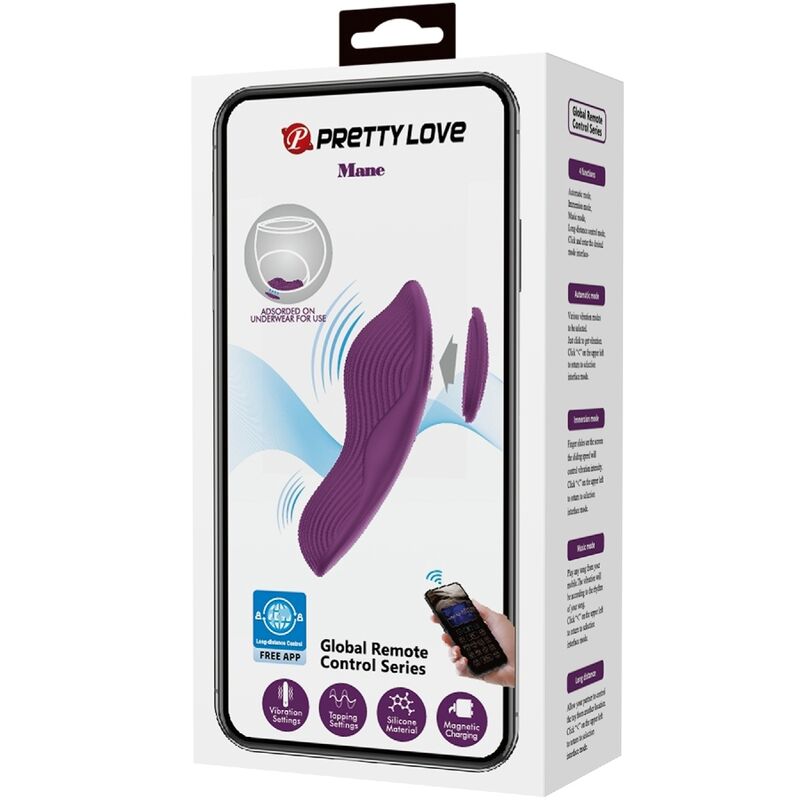 Mane Lay-On Klitoris-Massagegerät, 10 Vibrationen, Fernbedienung, Lila