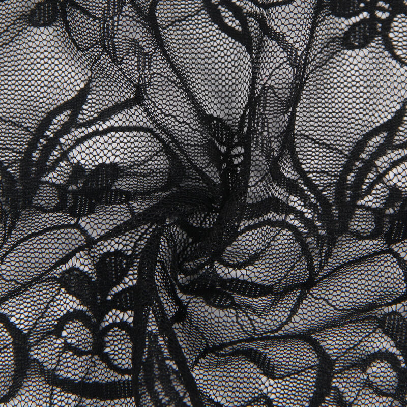 954185 schwarzes Babydoll mit verstellbaren Trägern und Spitze, S/M
