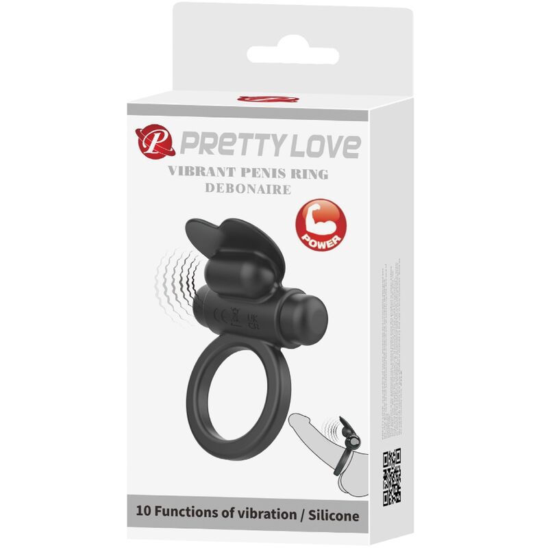 Debonaire Rabbit Vibrationsring 10 Vibrationen Schwarz