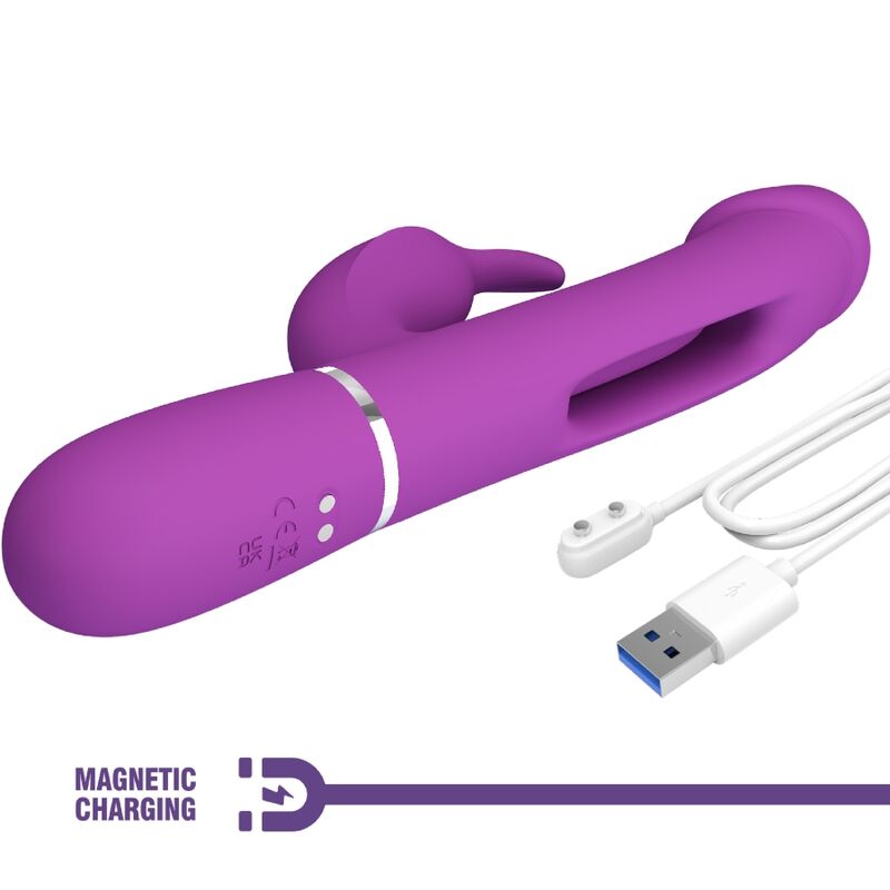 Kampas 3-in-1 Multifunktions-Rabbit-Vibrator lila