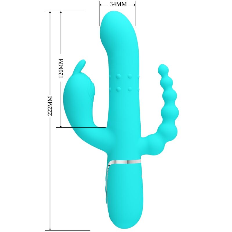 Cammy 4-in-1 Multifunktions-Dreifach-Rabbit-Vibrator Blau