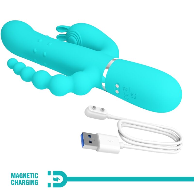 Cammy 4-in-1 Multifunktions-Dreifach-Rabbit-Vibrator Blau