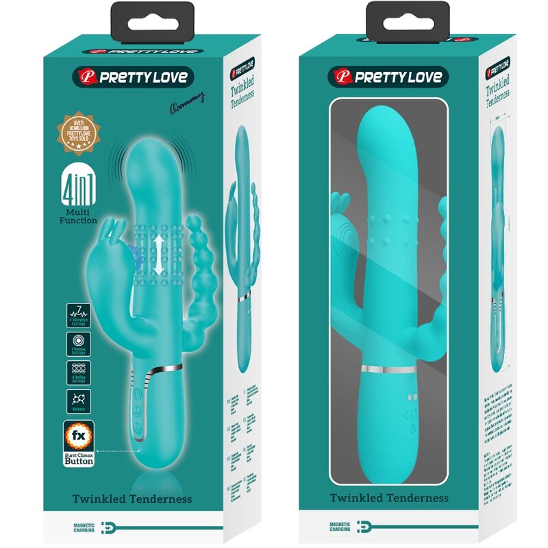 Cammy 4-in-1 Multifunktions-Dreifach-Rabbit-Vibrator Blau