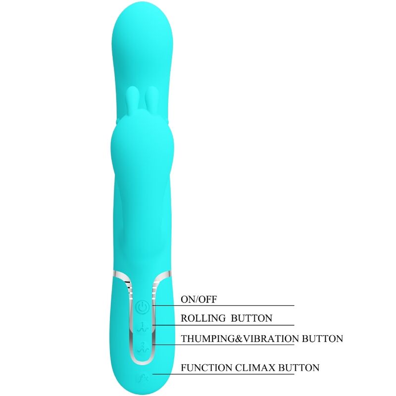Cammy 4-in-1 Multifunktions-Dreifach-Rabbit-Vibrator Blau