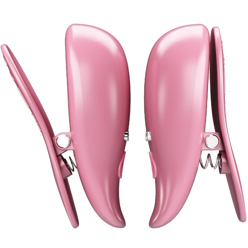 Cailey 10 Vibrations-Nippelklemmen mit Fernbedienung, Rosa