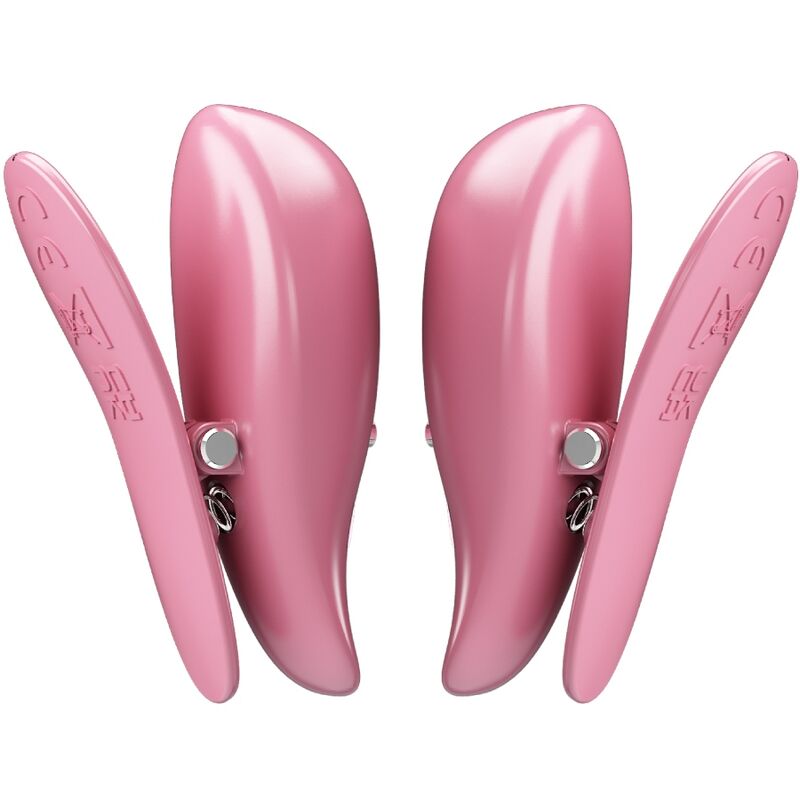 Cailey 10 Vibrations-Nippelklemmen mit Fernbedienung, Rosa