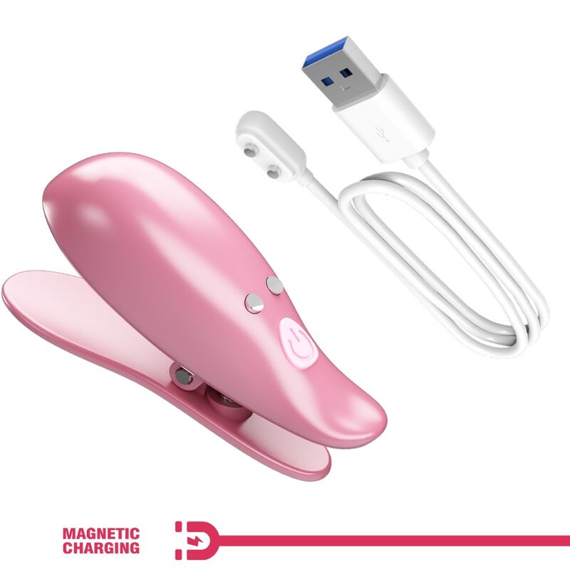 Cailey 10 Vibrations-Nippelklemmen mit Fernbedienung, Rosa