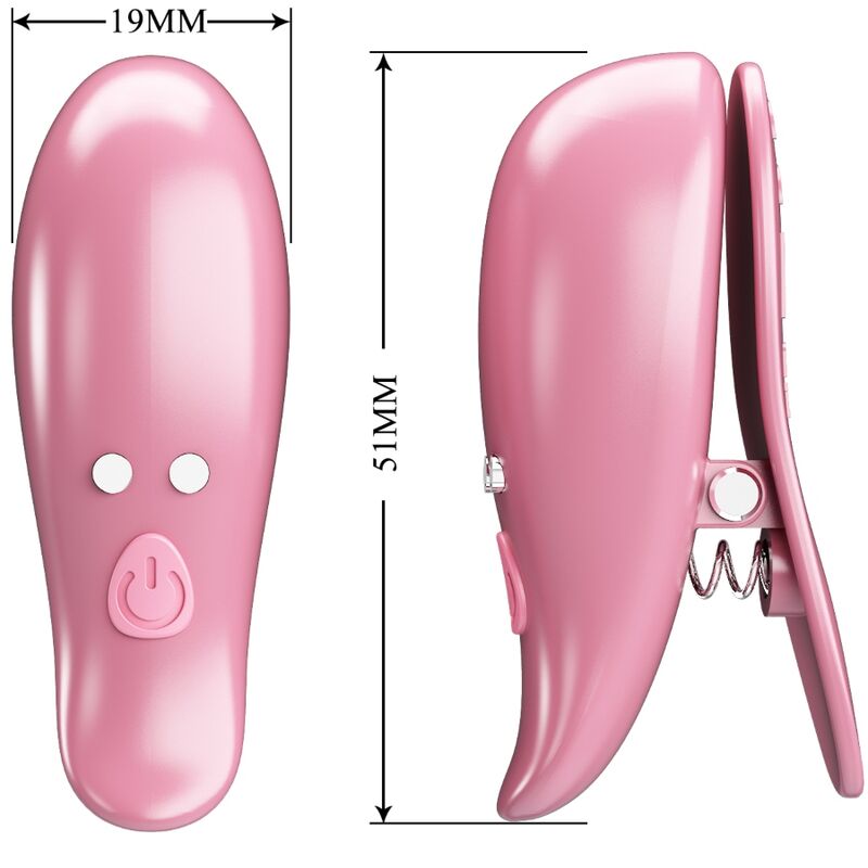 Cailey 10 Vibrations-Nippelklemmen mit Fernbedienung, Rosa