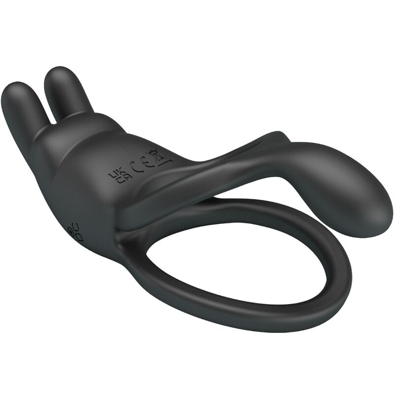Seth Doppelter vibrierender Rabbit-Ring 7 Vibrationen Schwarz