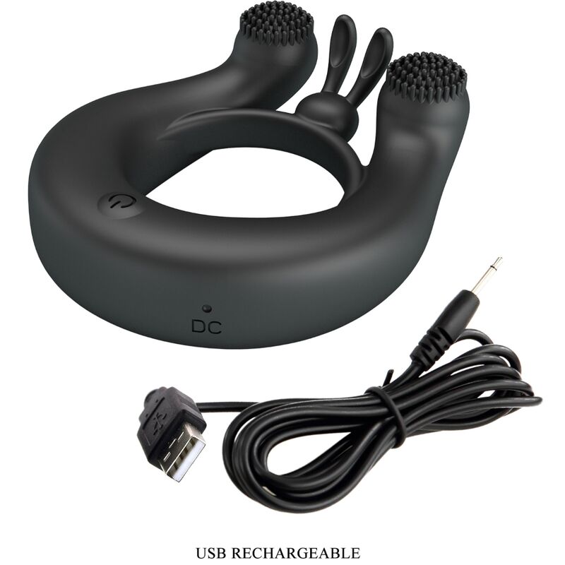 Dahlia Vibrationsring + Klitorisstimulator 12 Vibrationen Schwarz