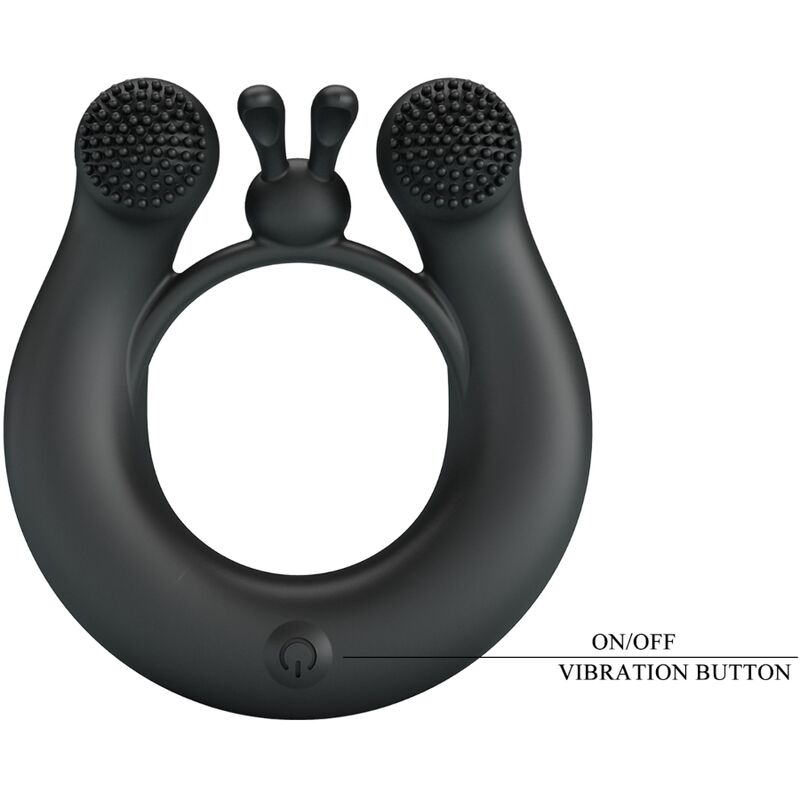 Dahlia Vibrationsring + Klitorisstimulator 12 Vibrationen Schwarz