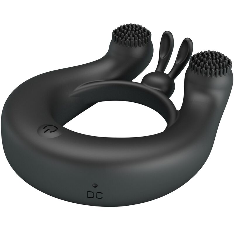 Dahlia Vibrationsring + Klitorisstimulator 12 Vibrationen Schwarz