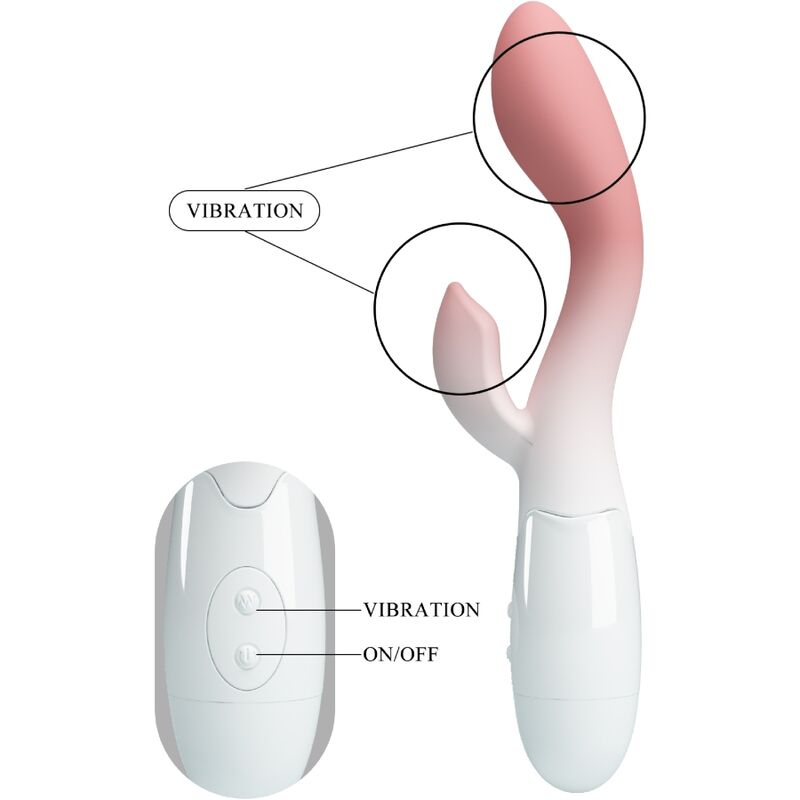 Leuchtender G-Punkt-Vibrator + Klitorisstimulator 30 Vibrationen rosa