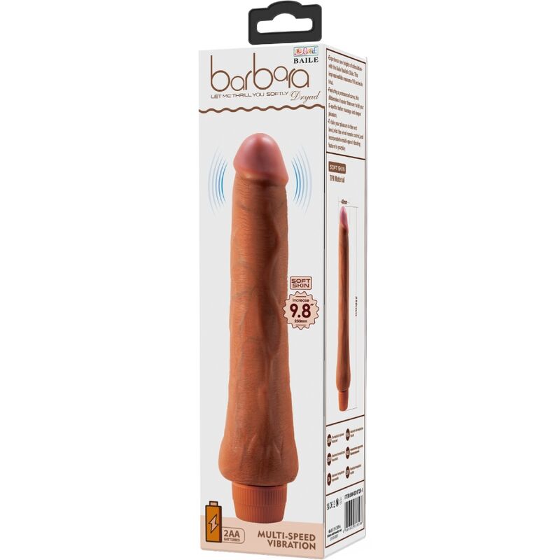 Realistischer Dryad-Vibrator 25 cm Mulatte
