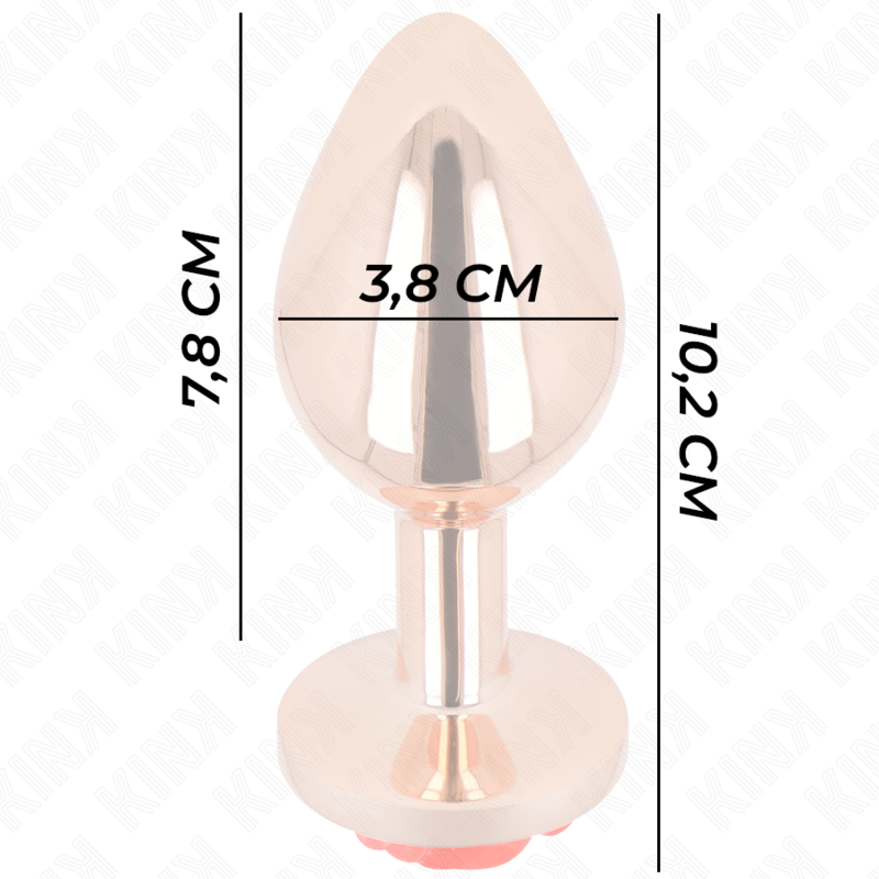 Roségoldener Analplug mit roter Rose l