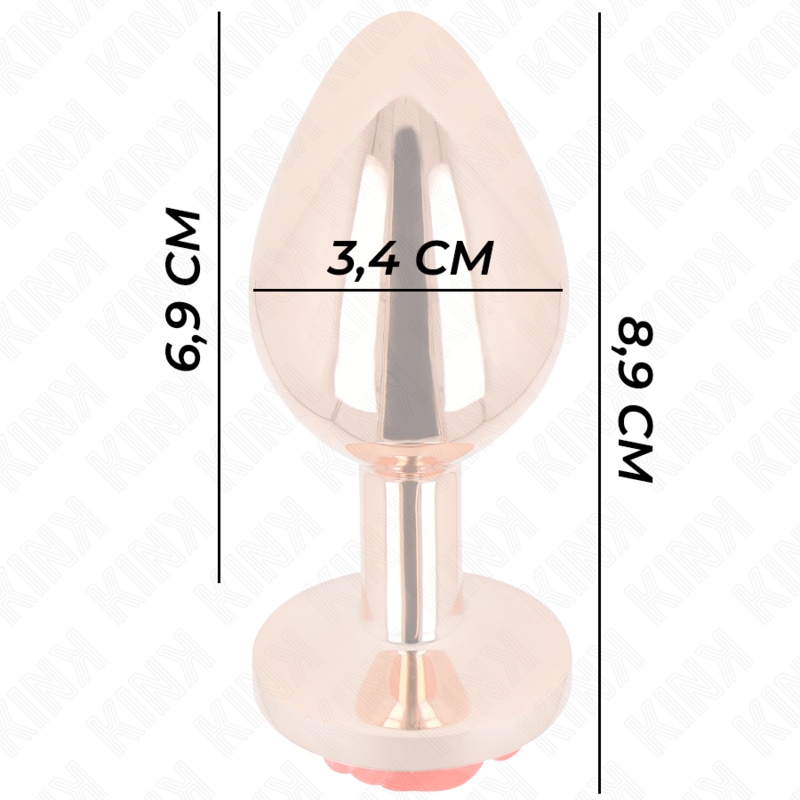 Roségoldener Analplug mit roter Rose m