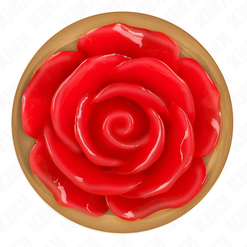 Roségoldener Analplug mit roter Rose m
