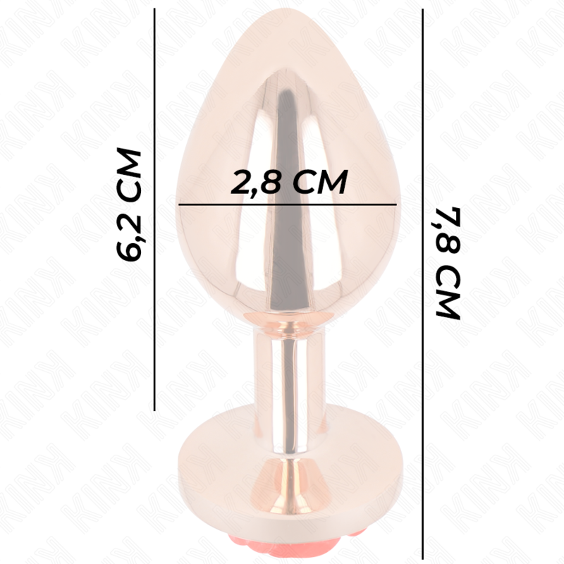 Roségoldener Analplug mit roter Rose