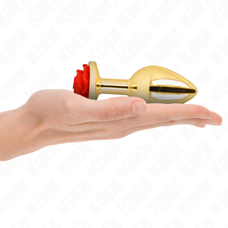 Roségold Analplug Rot Größe L