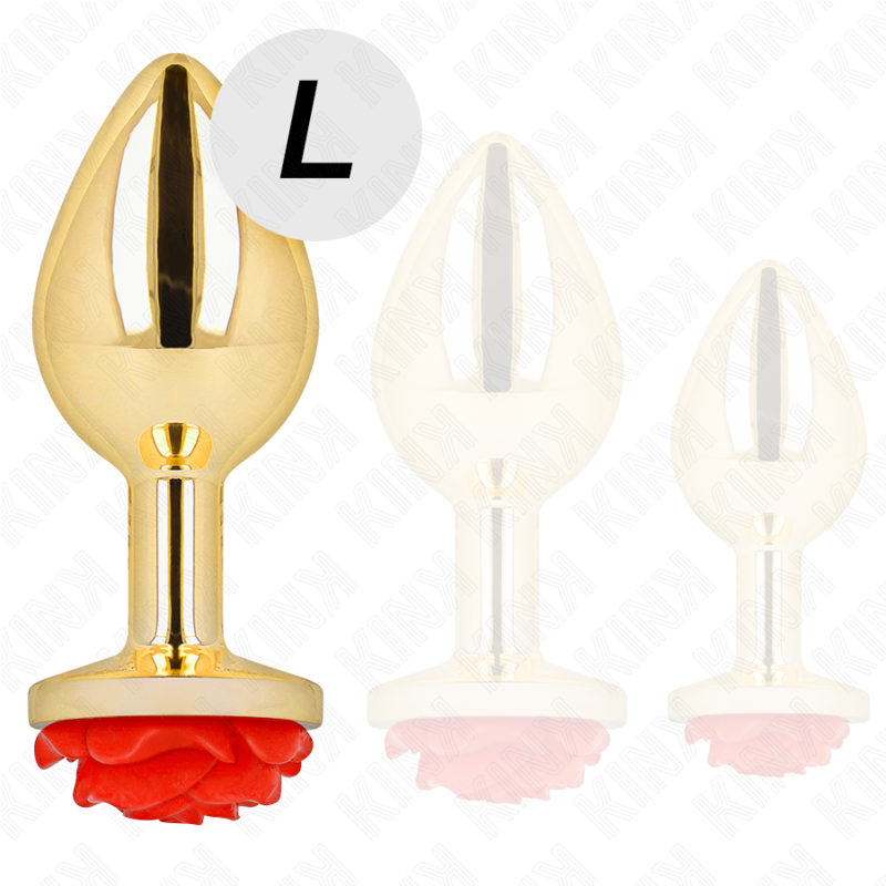 Roségold Analplug Rot Größe L