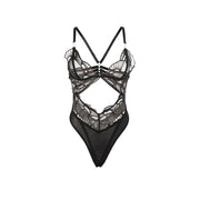 955212 transparenter Body mit schwarzer Hohlspitze s/m