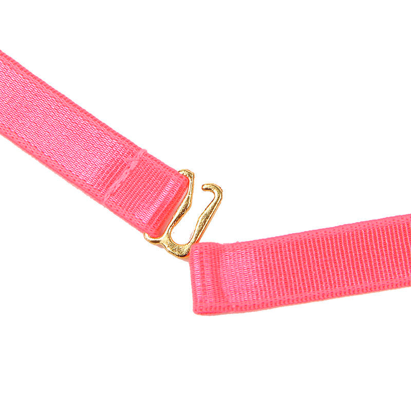 955304 BH-Set mit Halskette und Beindetails fluoreszierendes Pink L/XL