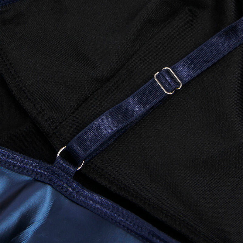 955410 blaues Lederträgerkleid s/m