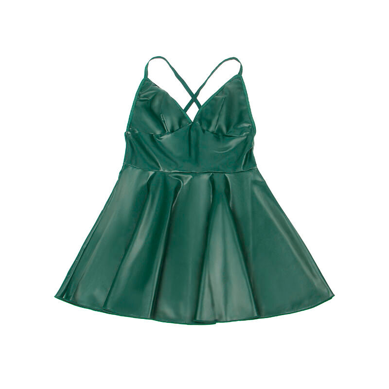 955434 grünes Lederträgerkleid s/m