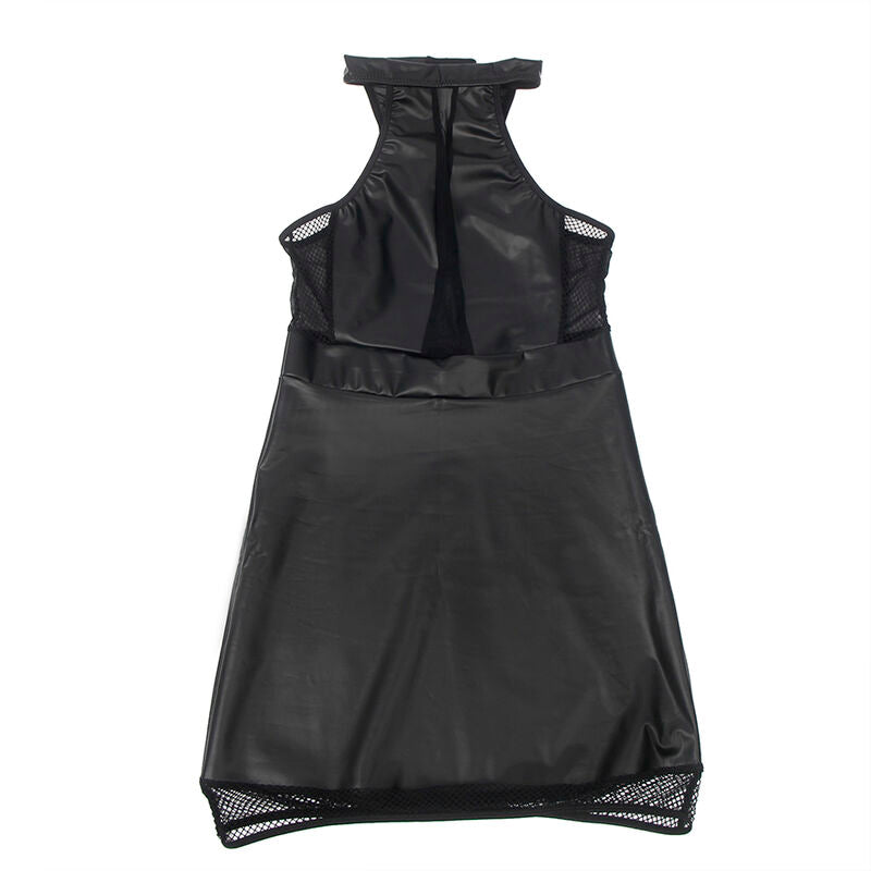 955472 schwarzes transparentes rückenfreies Kleid s/m