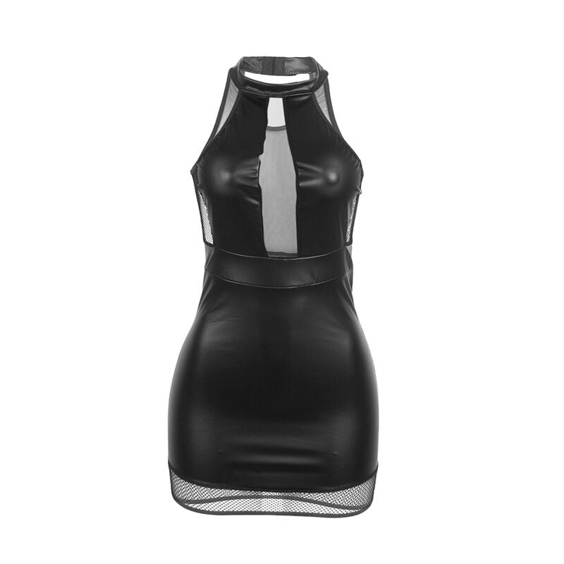 955472 schwarzes transparentes rückenfreies Kleid s/m