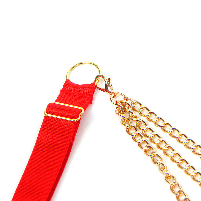 955526 rotes Netz-BH-Set mit Herzkette, L/XL