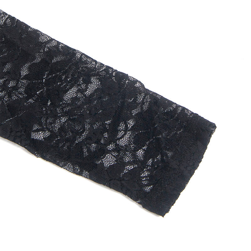 955601 Langarmkleid mit schwarzer Spitze L/XL