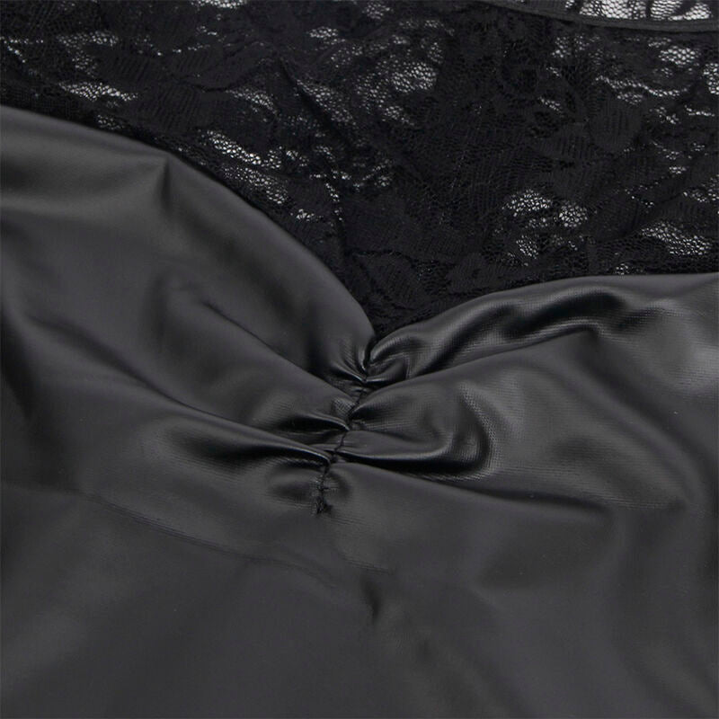 955601 Langarmkleid mit schwarzer Spitze L/XL