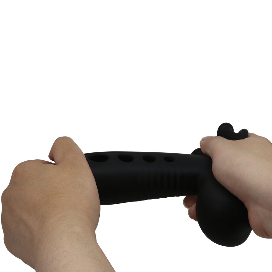 Schwarze Totenkopf-Penishülle mit Airbag