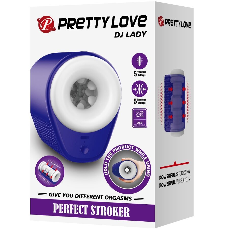 DJ Lady Männlicher Masturbator mit 5 Vibrationseinstellungen Lila