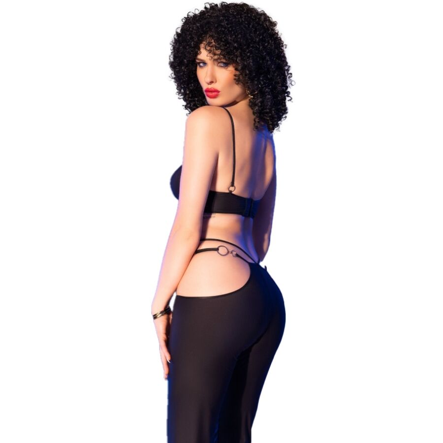 Cr 4851 Set Top schwarz und Leggings mit goldenen Ergänzungen