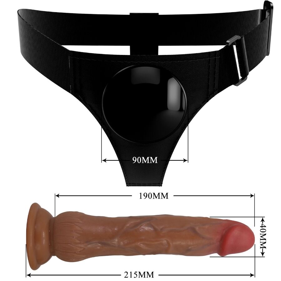 Kyton Universal-Harness-Höschen mit Spritzdildo 19 cm Mulato