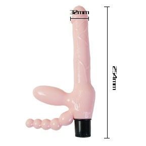 25,4 cm langes, seilloses TPR-Harnisch mit Vibration und Analstimulation