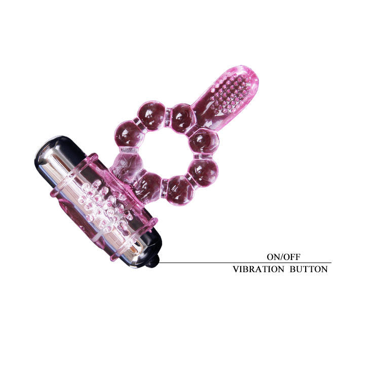 10 Rhythm Zunge vibrierender Silikonring Rosa