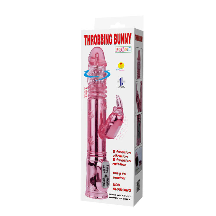 Rosa, pochender Hasen-Krabbelrotator