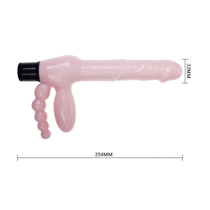 25,4 cm langes, seilloses TPR-Harnisch mit Vibration und Analstimulation