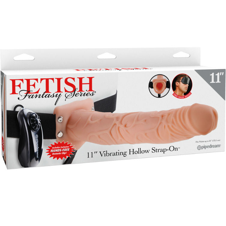 11 hohle vibrierende Strap-Ons mit Kugeln 27,9 cm hautfarben