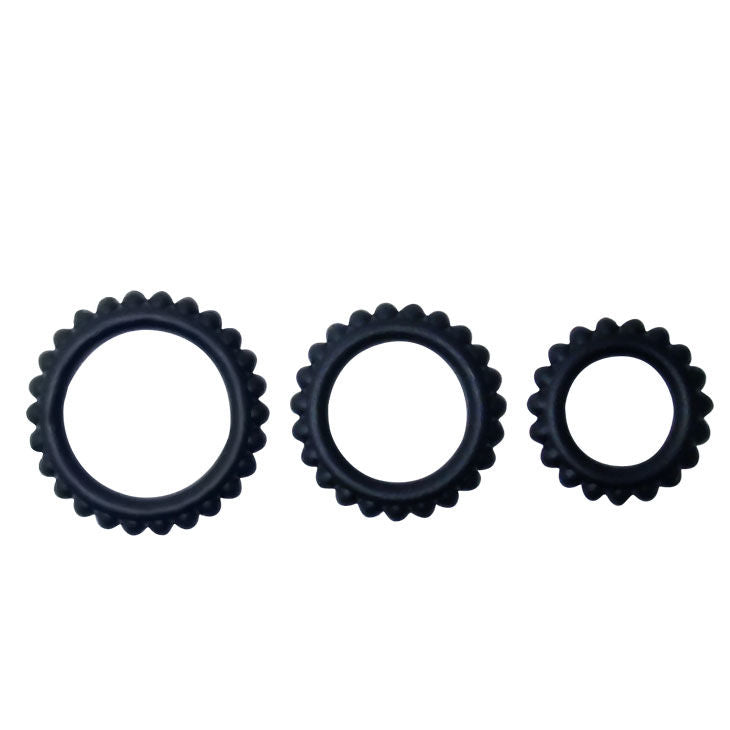 Titan Set 3-tlg Penisring schwarz 2,8 + 2,4 + 1,9 cm 
