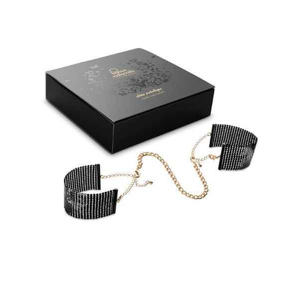 Metallic Desire Handschellen aus schwarzem Metallgeflecht