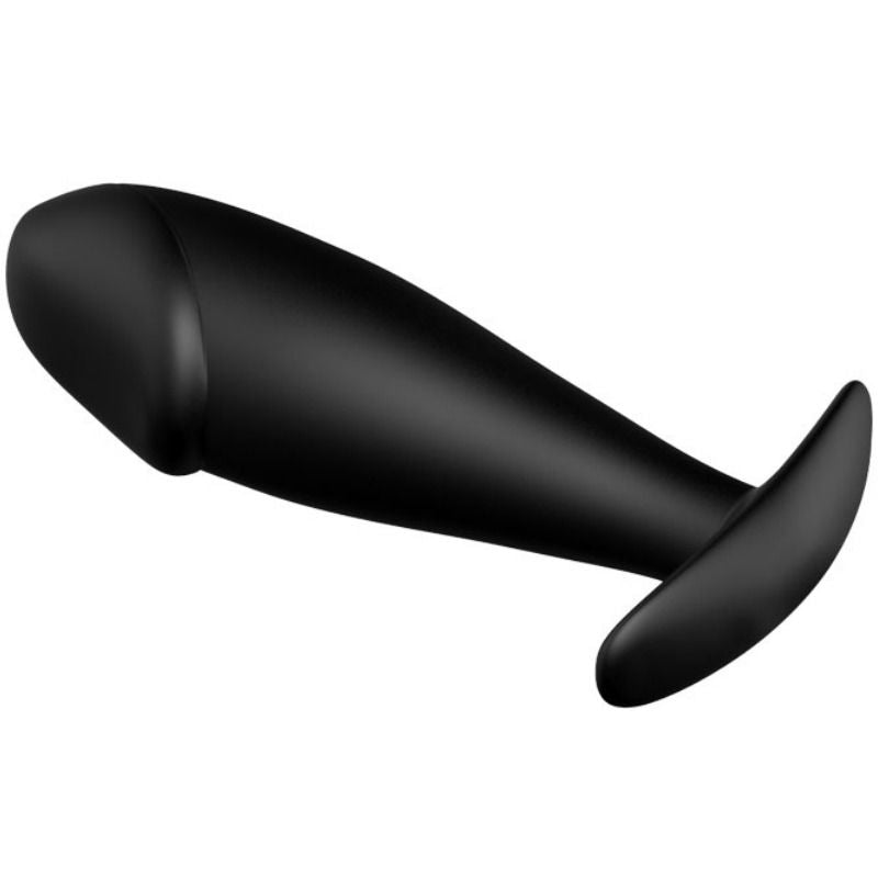 Schwarzer Analplug aus Silikon in Penisform